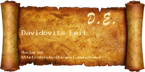 Davidovits Emil névjegykártya